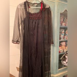 Vintage black and Red silky nightgown